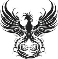 Elegant Phoenix in Shadow Regal Black Phoenix Profile vector