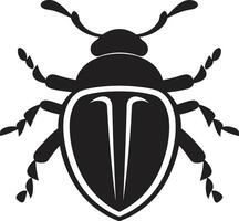 Beetle Crest Design Regal Black Bug Symbol vector