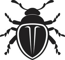 Beetle Crest Design Regal Black Bug Symbol vector