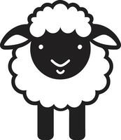 agraciado negro rebaño lanoso elegancia icónico oveja insignias lana y finura vector