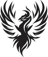 Noir Flame Icon Ethereal Phoenix Crest vector