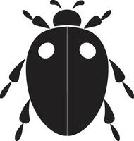 Sleek Silhouette of Delight Monochrome Ladybug Eyes of Intricate Beauty Elegant Ladybug Crest vector