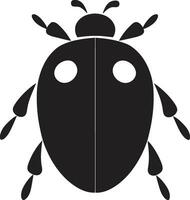 Sleek Silhouette of Delight Monochrome Ladybug Eyes of Intricate Beauty Elegant Ladybug Crest vector