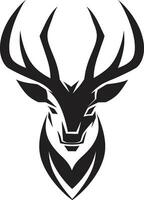 Monochromatic Magic Deer Emblem in Blacks Intricacy The Art of Nature Black Vector Deer Logos Serenity