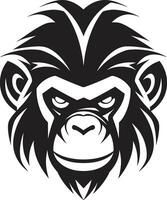 The Art of Simplicity Black Vector Ape Logo Elegance in the Jungle Chimpanzee Symbol