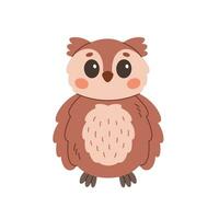 Cute owl. Woodland animal. Vector illustration in flat style