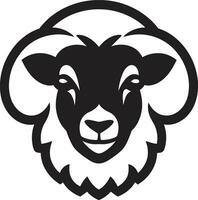 Vector Artistry Midnight Sheep Emblem Elegant Black Flock Logo Vision