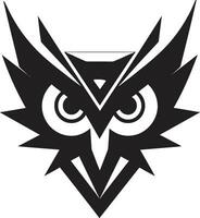 Enigmatic Nighttime Emblem Minimalist Owl Design vector