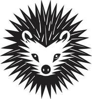 Black Porcupine Quill Vector Symbol Porcupine Spike Modern Insignia