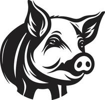 Noir Swine Vector Symbol Elegant Pig Icon Design