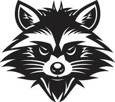 Modern Masked Bandit Outline Design Raccoon Silhouette Badge of Distinction vector