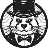 Ingenious Beaver Badge Beaver Crest Design vector