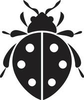 Graceful Bug Spots and Wings Mark Nocturnal Majesty Monochrome Ladybug Profile vector