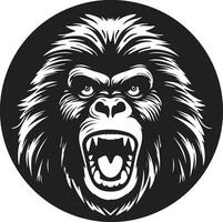 Bold Baboon Face Design Jungle Royalty Symbol vector