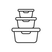 Food container icon. Lunchbox icon. Organising food storage containers. Vector icon isolated on white background.