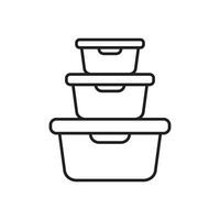 Food container icon. Lunchbox icon. Organising food storage containers. Vector icon isolated on white background.