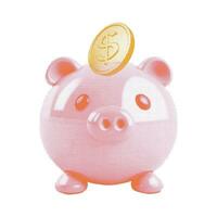 Piggy bank with golden coin riso halftone style vector illustration. Comic retro magazine style concept