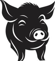 Bold Pig Face Icon Minimalistic Piglet Design vector