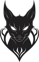 Black Cat Silhouette Elegance Defined Contemporary Feline Mark with Whiskers vector