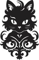 Cat Whiskers and Tail Emblem Minimal Cat Elegance in Vector Art