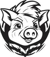 Elegant Pork Logo Modern Pig Silhouette vector