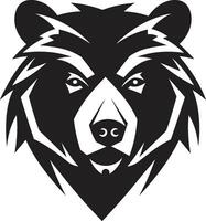 negro oso Saco de brazos oso realeza logo vector