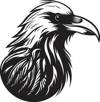 pulcro cuervo silueta diseño moderno cuervo simbólico sello vector