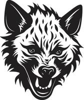 Eyes of the Crafty Stalker of Ferocity Vectorized Monochrome Hyena Icon of Cunning vector