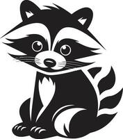 Graceful Raccoon Emblematic Symbol Abstract Black Masked Bandit Graphic vector