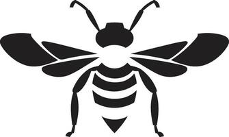 Aggressive Elegance Black Hornet Emblem Abstract Hornet Power in Monochrome vector