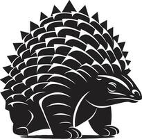 Crafted in Shadows Sleek Armadillo Icon Mysterious Elegance Black Armadillo Design vector