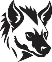 Eyes of the Crafty Hunter Vectorized Monochrome Hyena Icon of Ferocity vector