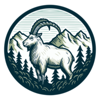 Beautiful Mountain Goat Clipart - Ai Generative png