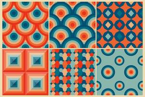 Vintage retro seamless patterns in the style of the 50s and 60s photo