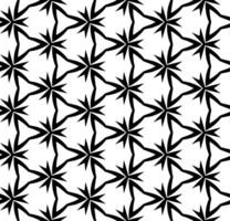 Black and white seamless abstract pattern. Background and backdrop. Grayscale ornamental design. Mosaic ornaments. Vector graphic illustration.