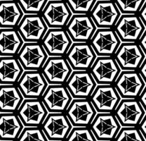 Black and white seamless abstract pattern. Background and backdrop. Grayscale ornamental design. Mosaic ornaments. Vector graphic illustration.