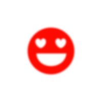 y2k borroso rojo emoji con sonriente encantador cara png