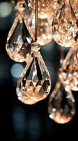 The intricate details of the crystal chandelier photo