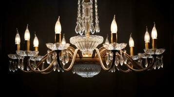 The chandelier hangs gracefully from the ceiling, adding a touch of elegance to any room photo