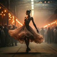 Dancer, ballerina among the dance troupe photo