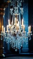 Large crystal chandelier for the entire frame photo