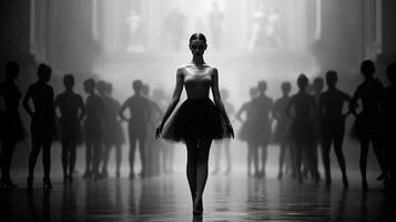 Dancer, ballerina among the dance troupe photo