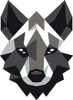 Sleek and Cunning Emblem of Ferocity Nocturnal Hunter in Monochrome Majesty vector