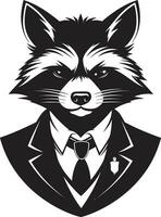 Abstract Black Raccoon Emblem Minimalistic Masked Bandit Graphic Badge vector