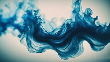 Blue Color Photo of ink in air splash acrilyc paint mixing liquid dye. AI-Generated