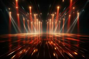 Ai Generaitve Backdrop With Illumination Of Red Spotlights For Flyers realistic image ultra hd high design photo