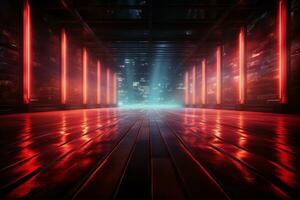 Ai Generaitve Backdrop With Illumination Of Red Spotlights For Flyers realistic image ultra hd high design photo