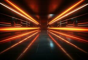 Ai Generative Yellow and red Neon illuminated futuristic backdrop realistic image- ultra hd- high design photo