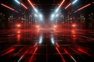 Ai Generaitve Backdrop With Illumination Of Red Spotlights For Flyers realistic image ultra hd high design photo