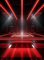 Ai Generative Backdrop Red Spotlights For Flyers, Banner and Backgrounds realistic image ultra hd high design photo